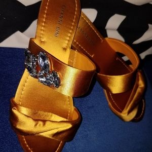 Women's Lewisa Rhinestone Satin dbl banded flats